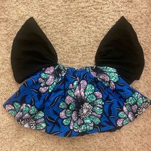 Off shoulder ankara print top